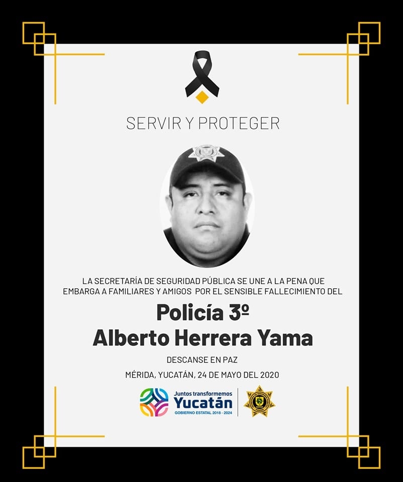 Fallece otro policía de la SSP Yucatán por COVID-19